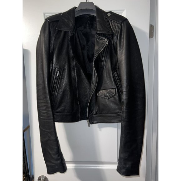Rick Owens Leather Biker Jacket - Picture 2 of 7
